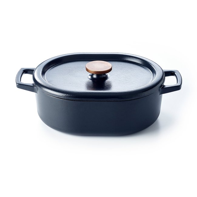 Cocotte ovale Nori noir <span itemprop=