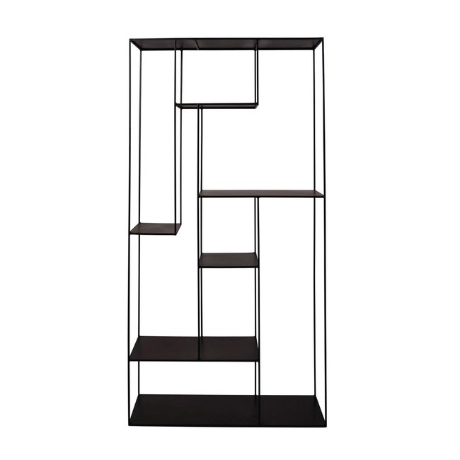 Etagère en métal H180 cm 8 niches Expo Couleur noir <span itemprop=