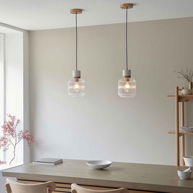 Torro Ribbed Glass Marble Pendant Light - ÉDITÉ