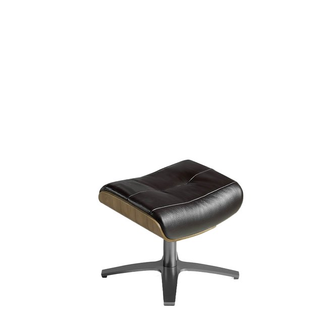 Pouf pivotant en cuir Couleur brun chocolat <span itemprop=