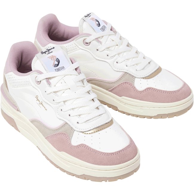 Sapatilhas Chester ivy branco/rosa <span itemprop=
