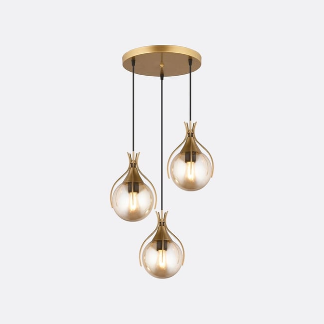 Светильник подвесной из металла со стеклянным абажуром, 64634 golden honey SO'HOME