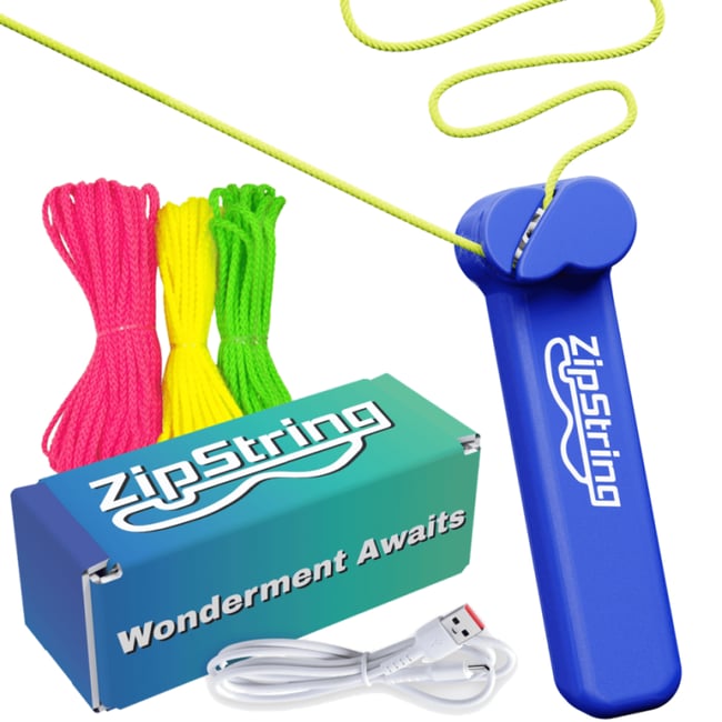 ZipString - Pack complet zipstring bleu + 3 cordes (verte/jaune/rose) <span itemprop=