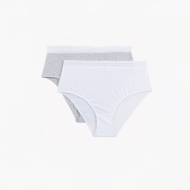 LOT DE 2 CULOTTES HAUTES COTON - ROUGEGORGE LINGERIE