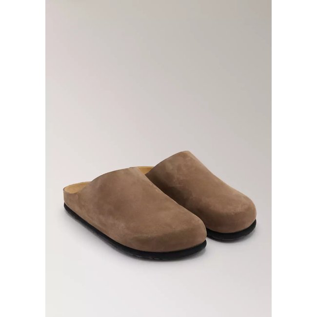 Sabots cuir minimalistes marron <span itemprop=