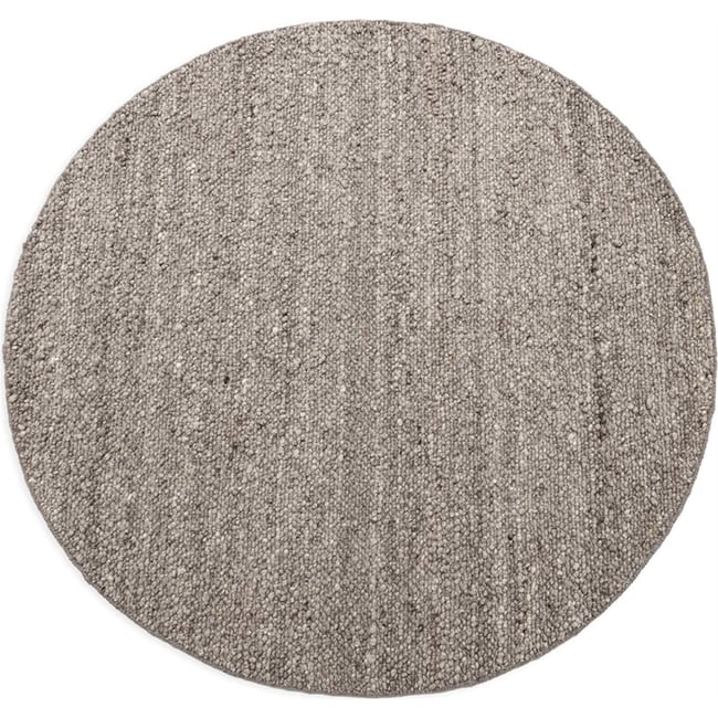 Tapis rond en laine tricotée Couleur gris <span itemprop=