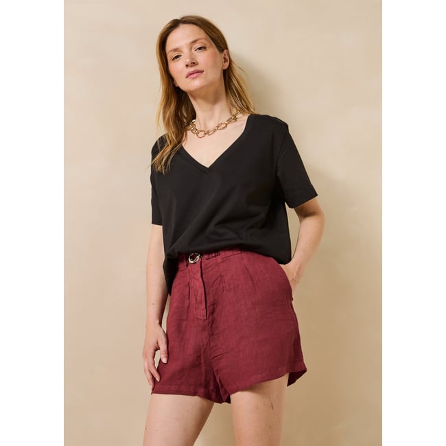 T-shirt oversize manches courtes en coton biologique noir <span itemprop=