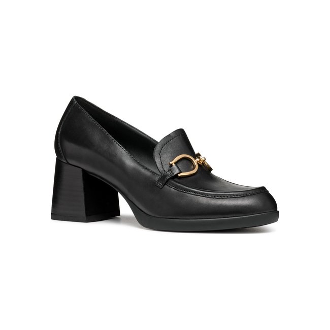 Mocassins à talon en cuir Walk Pleasure 55 noir <span itemprop=