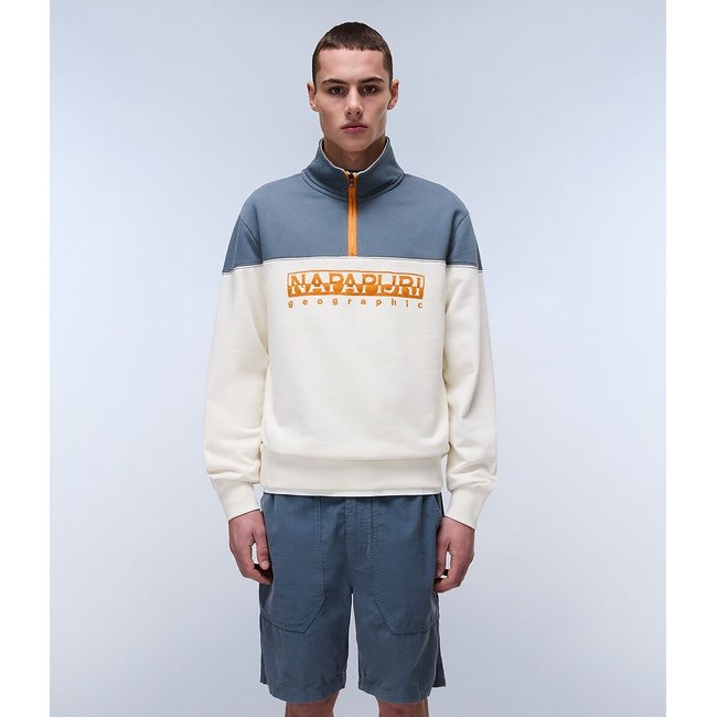 Colourblock High Neck Sweatshirt, blue/white, NAPAPIJRI