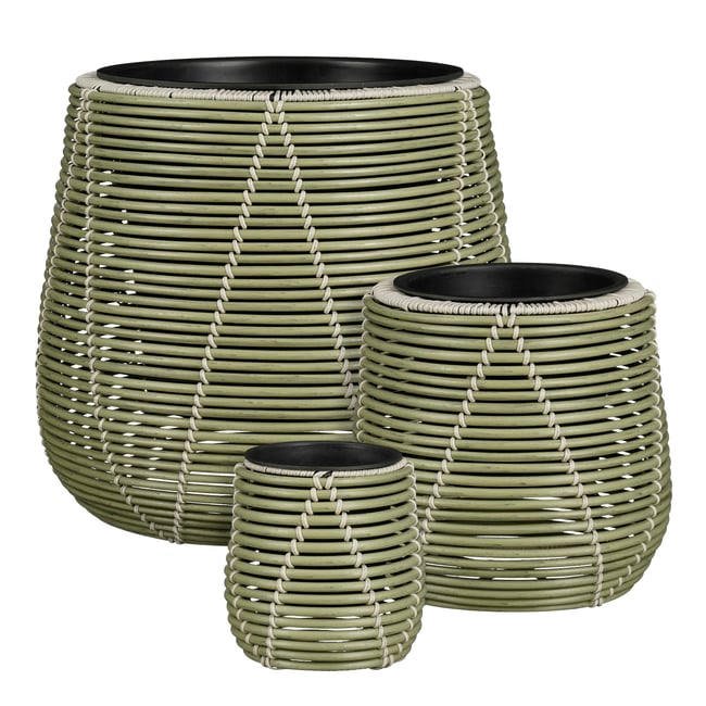 Cache-pot extérieur CANCUN Couleur vert clair <span itemprop=