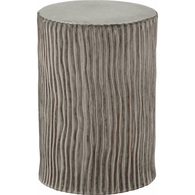 Tabouret céramique à rayures, Rendu artisanal Couleur gris texturé <span itemprop=
