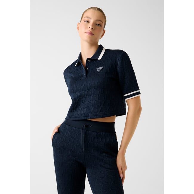 Polo À Logo Jacquard bleu foncé <span itemprop=