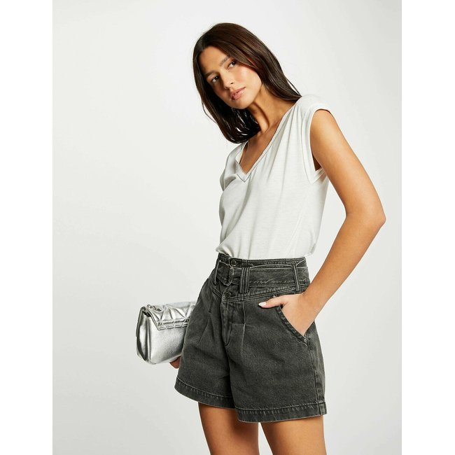 V-Neck Short Sleeve T-Shirt off white MORGAN
