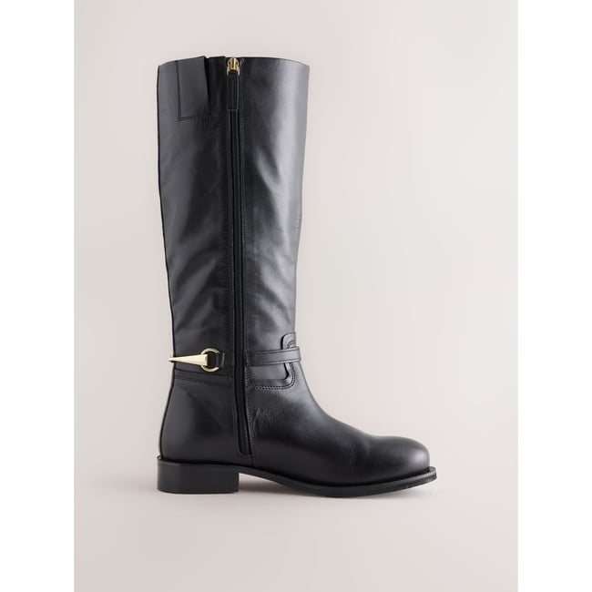 Bottines d’équitation larges en cuir à mors - NEXT