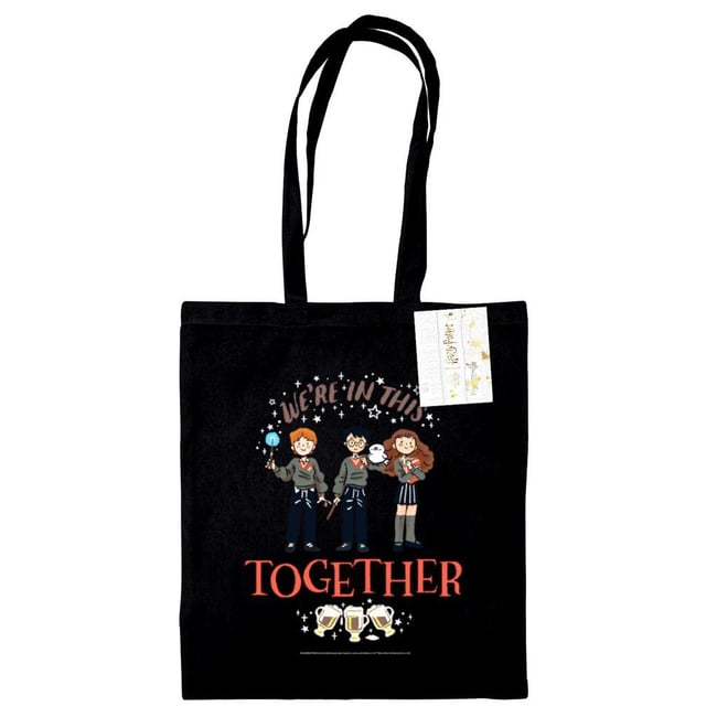 Tote bag WE ARE IN THIS TOGETHER noir <span itemprop=