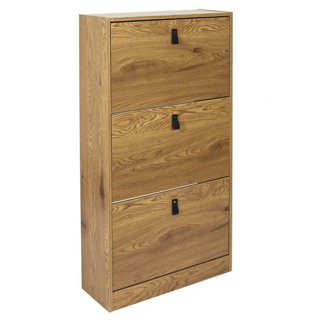 Meuble à chaussures Abbott avec 3 portes - Effet Bois Couleur marron <span itemprop=