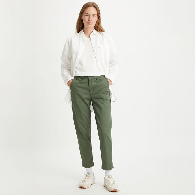 Pantalon droit chino vert <span itemprop=