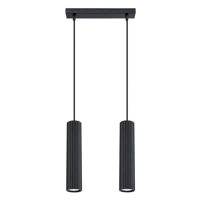 Suspension Aluminium Noir GU10 2 Karbon Couleur noir <span itemprop=