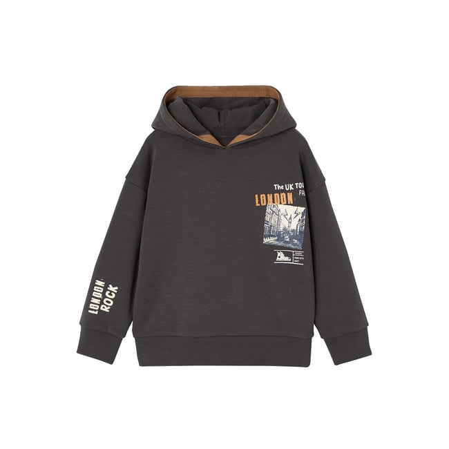 Sweat à capuche anthracite <span itemprop=