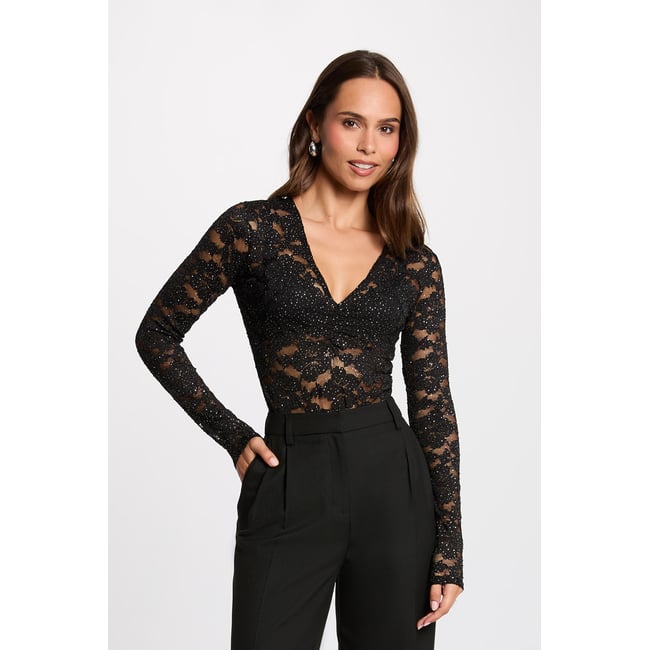 Body noir dentelle noir <span itemprop=