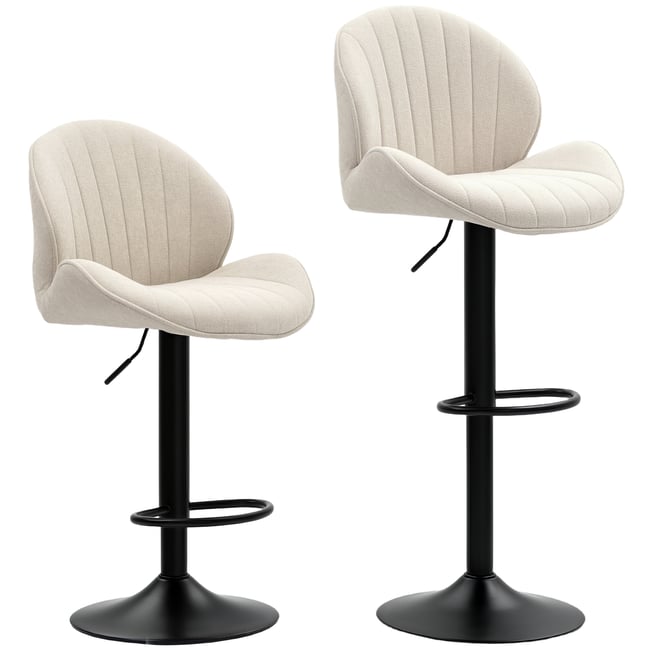 Tabouret de bar Chenille (100% polyester) Couleur beige <span itemprop=