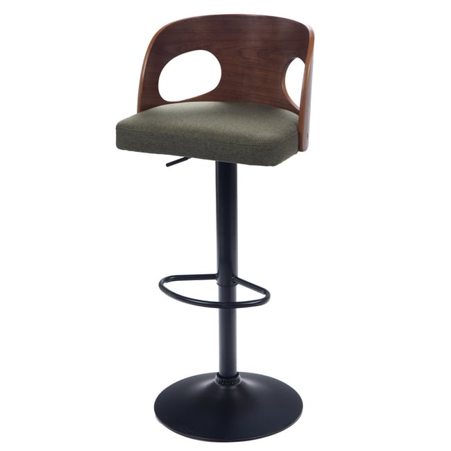 Tabouret de bar Émilie kaki 65-75 cm Couleur vert <span itemprop=