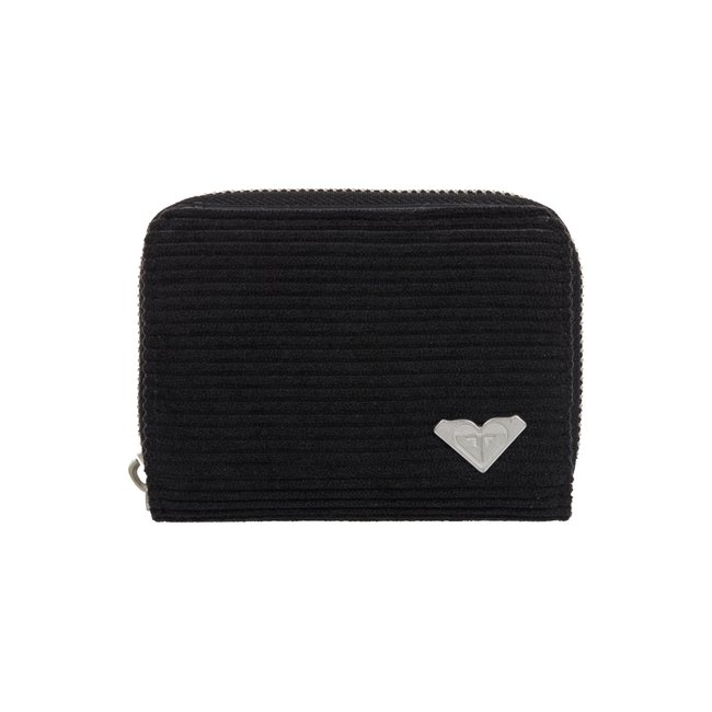 Portefeuille en velours côtelé LISETTE SOLID. noir anthracite <span itemprop=