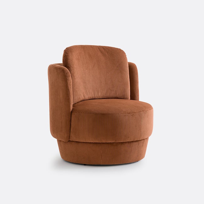 Fauteuil rotatif velours côtelé, Baltimore - LA REDOUTE INTERIEURS