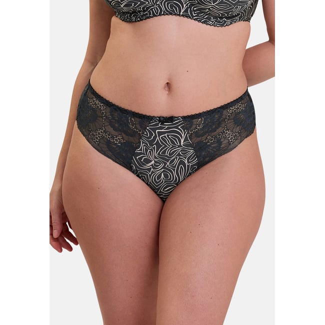 Slip HÉLÈNE imprimé graphique anthracite <span itemprop=