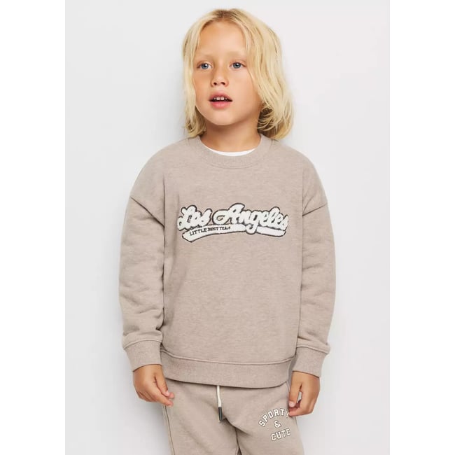 Sweat relaxed fit détail texture sable <span itemprop=
