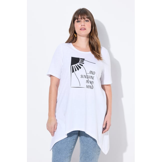 T-shirt, soleil, col rond, manches courtes blanc cassé <span itemprop=
