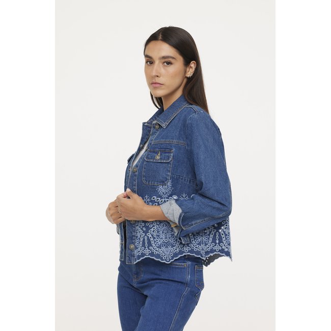 Veste manches longues coton regular FERIA bleu <span itemprop=