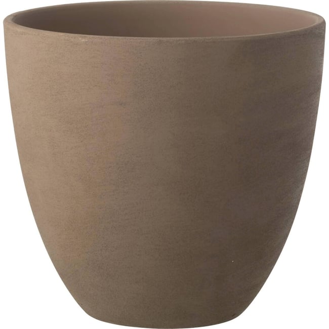 Cache-pot rond en céramique Couleur taupe <span itemprop=