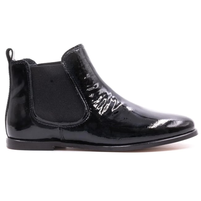 Boots chelsea en cuir vernis GILDAS vernis noir <span itemprop=