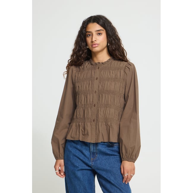 Blouse à manches longues vert carafe <span itemprop=