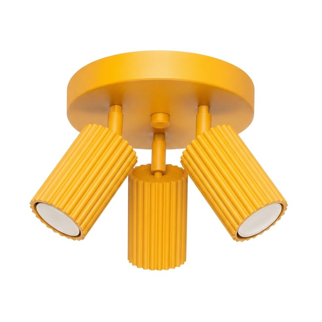 Plafonnier Aluminium Jaune GU10 3 KARBON Couleur jaune <span itemprop=