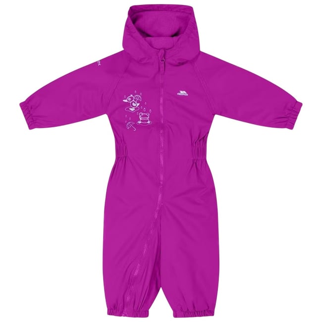 Combinaison de ski à capuche et taille élastiquée motif/style imprimé violet imprimé <span itemprop=