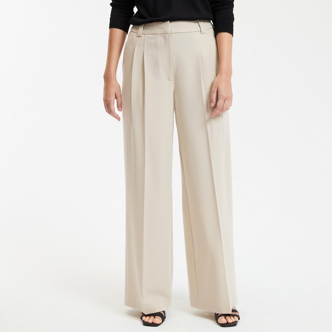 Pantaloni larghi con pinces beige LA REDOUTE COLLECTIONS