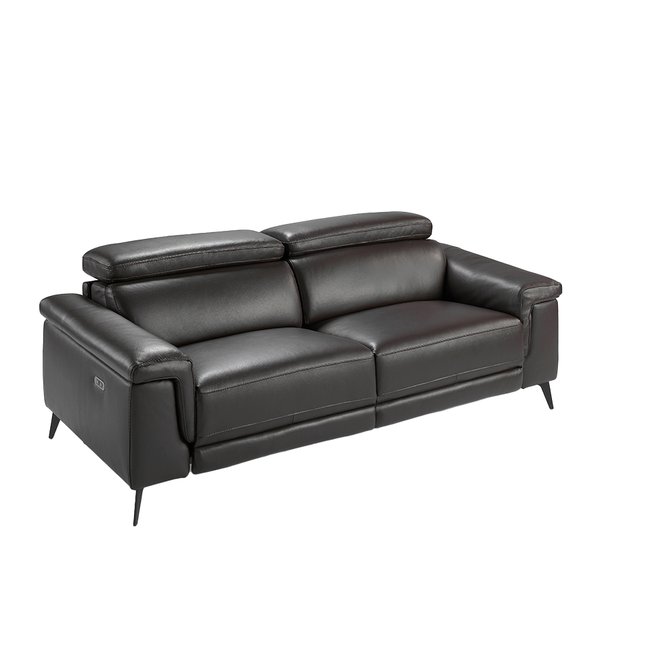 Canapé en cuir avec relax Couleur chocolat noir <span itemprop=