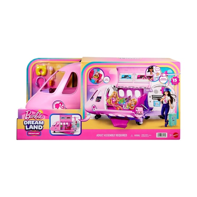 Barbie Dream Land - Avion de rêve avec microphone fonctionnel rose <span itemprop=