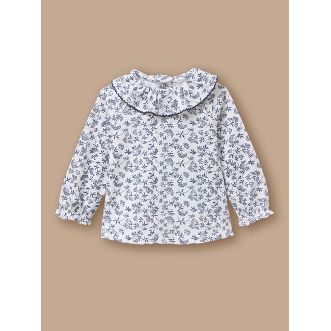 T-shirt imprimé imprimé iris fond blanc <span itemprop=