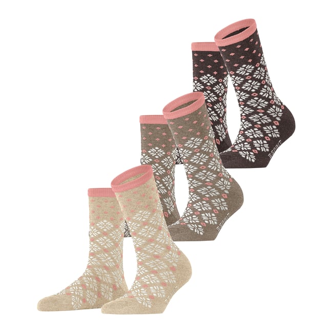 Chaussettes Norwegian 3-Pack Opaque multicolore mix avec motif <span itemprop=