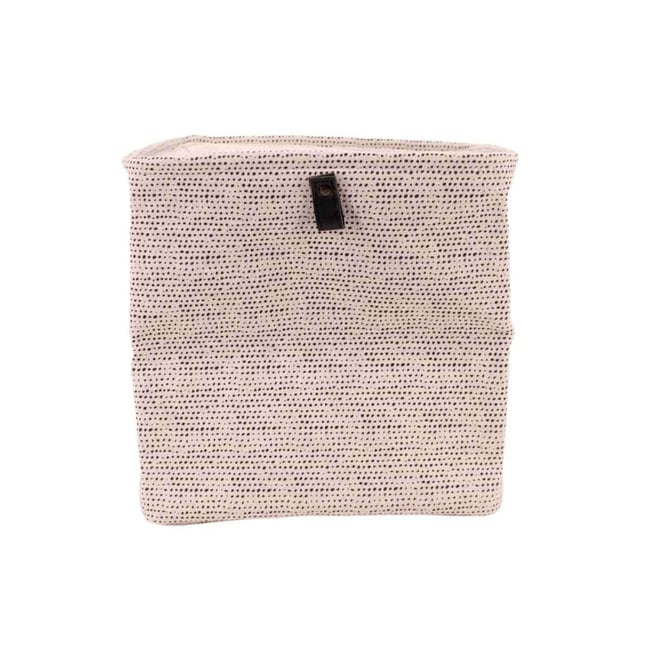 Cube de rangement à pois 31x31x31cm Couleur blanc <span itemprop=