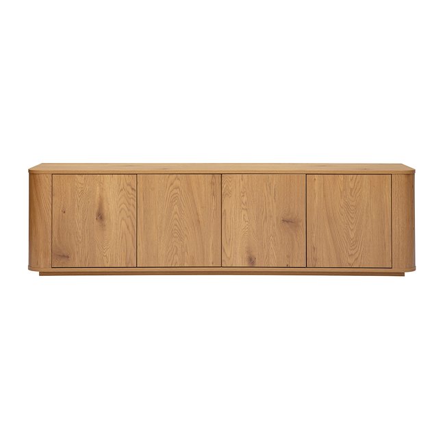 Meuble TV finition bois clair chêne 4 portes L180 cm NEGAN Couleur chêne clair <span itemprop=