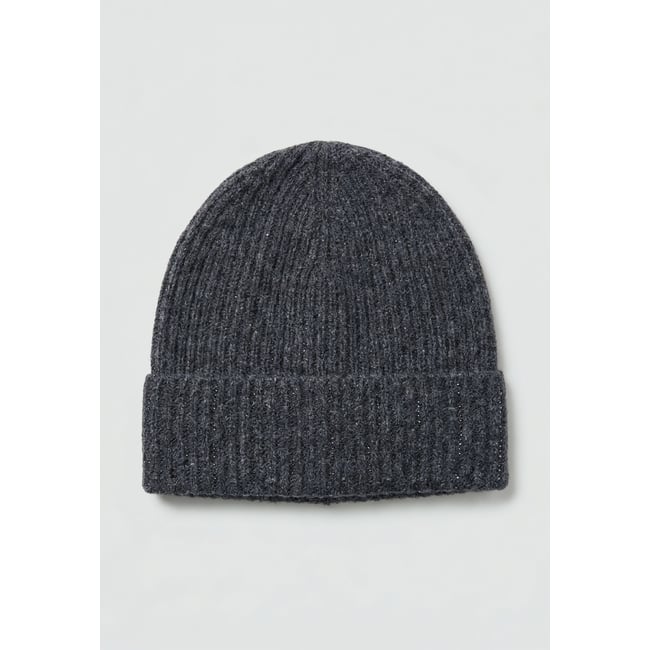 Bonnet femme en maille côtelée ALIZON anthracite <span itemprop=