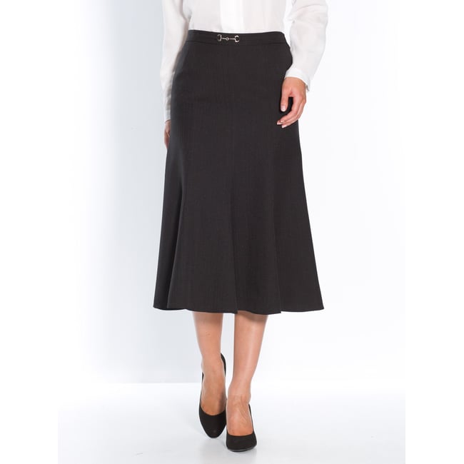 Jupe base évasée hanches élargies noir <span itemprop=