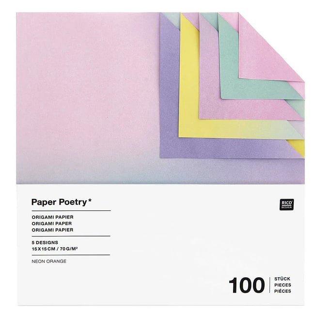 100 Papiers Origami degrades - 5 Designs - RICO DESIGN
