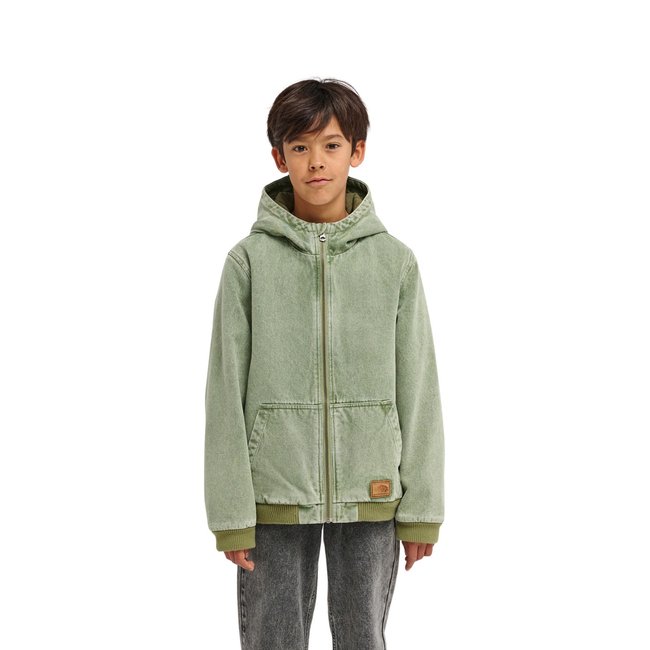 Veste bomber DULCEY DENIM COLOR vert deep forest <span itemprop=