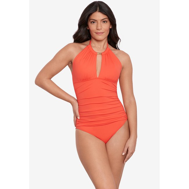 Beach Club Solids Swimsuit, orange, LAUREN RALPH LAUREN
