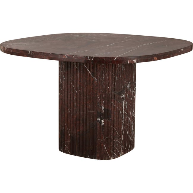 Table à manger en marbre collection ORCHID Couleur bordeaux veiné blanc <span itemprop=
